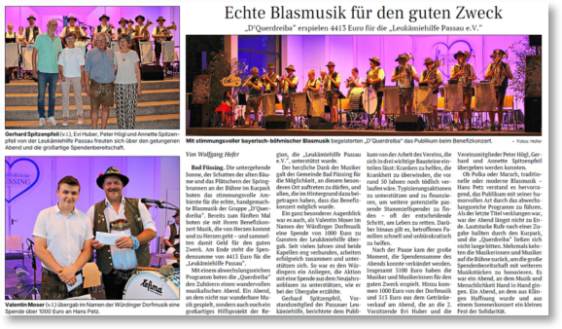 PNP-Bericht über das Querdreiba-Konzert